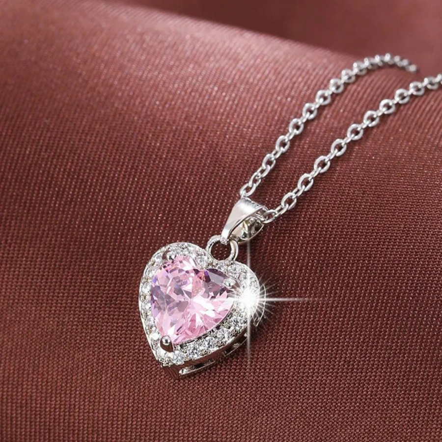 Pembe Taşlı Pandora Kolye